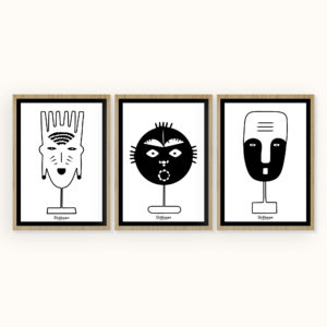 affiches-decoratives-trilogie-masque-tribal-shokoon-lafficheuse